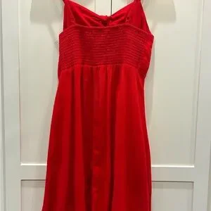 Old Navy | Dresses | Nwt Old Navy Red Linen A Line Dress With Bow Detail  And Smocked Back Size L | Poshmark